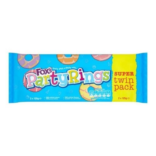 Fox's Party Rings Super Twin Pack 2 x 125g Biscuits & Cereal Bars Fox's   