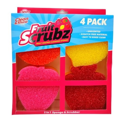 Clean and Shine 2in1 Sponge and Scrubber 4 pk Cloths, Sponges & Scourers FabFinds   