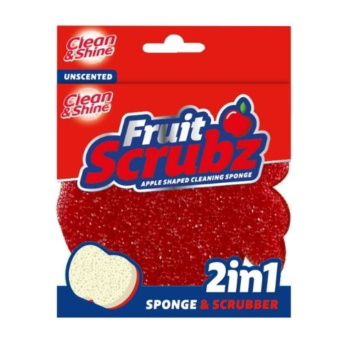 Clean & Shine Sponge Buddy 2-in-1 Sponge & Scrubber Assorted Cloths, Sponges & Scourers Clean & Shine Apple Shaped  