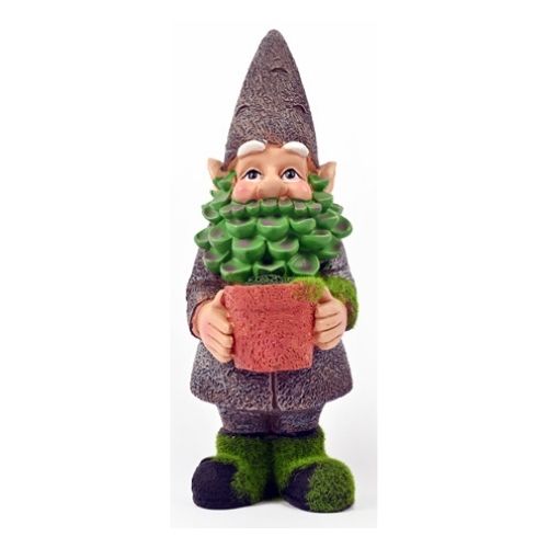 Large Bearded Grass Garden Gnome H26cm Garden Decor FabFinds Plant Pot Gnome  