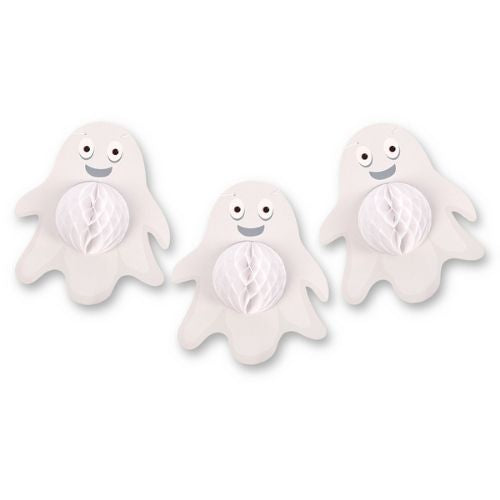 3D Effect Honeycomb Halloween Garland 5 Pack Assorted Designs Halloween Decorations FabFinds Ghost  