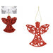 Glitter Angel Hanging Christmas Decorations 6 Pack Assorted Colours Christmas Decorations Snow White Red  