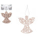 Glitter Angel Hanging Christmas Decorations 6 Pack Assorted Colours Christmas Decorations Snow White Rose Gold  
