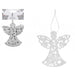 Glitter Angel Hanging Christmas Decorations 6 Pack Assorted Colours Christmas Decorations Snow White Silver  