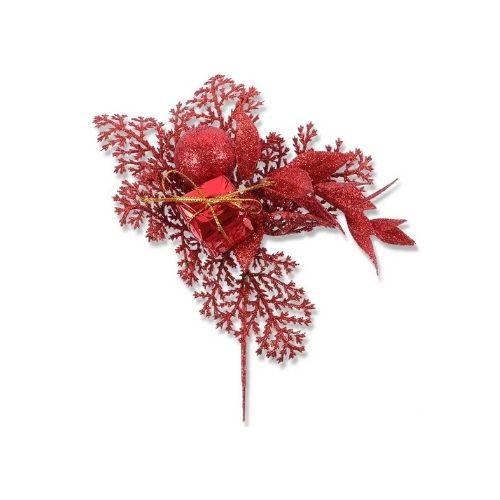 Glitter Berry & Box Pick Christmas Decoration Christmas Decoration FabFinds Red  