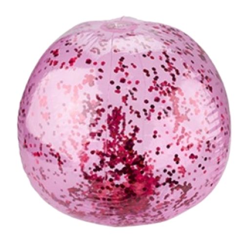 Glitter Filled Beach Ball Pink 20inch Outdoor Toys Wild 'n Wet   