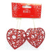 Glitter Heart Christmas Decorations 2 Pk Christmas Baubles, Ornaments & Tinsel FabFinds Red  