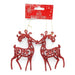 Glitter Reindeer Christmas Decoration 2 Pk Christmas Baubles, Ornaments & Tinsel FabFinds Red  