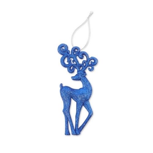 Glitter Reindeer Hanging Christmas Decoration Assorted Colours Christmas Decorations FabFinds Blue  