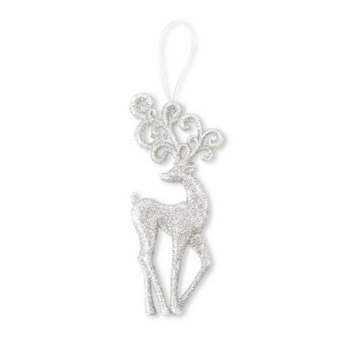 Glitter Reindeer Hanging Christmas Decoration Assorted Colours Christmas Decorations FabFinds Silver  