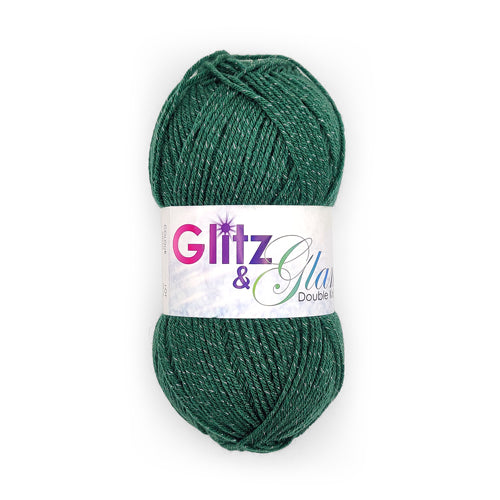 Glitz & Glam Double Knitting Yarn 200g Knitting Yarn & Wool FabFinds Pine Green  