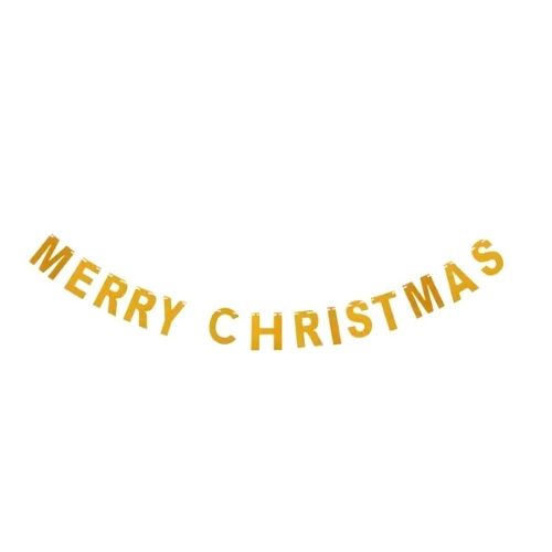 Glitter Merry Christmas Banner - Assorted Colours Christmas Festive Decorations FabFinds   
