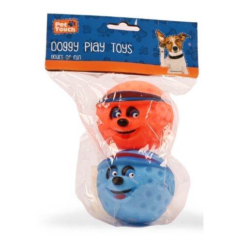 Neon Squeaky Golf Head Dog Toy 2 Pack Dog Toys Pet Touch Orange & Blue  