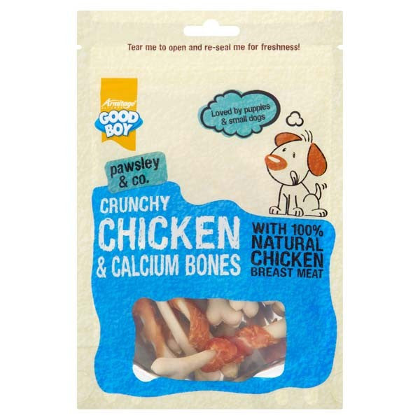 Good Boy Chicken Calcium Bones 100g Dog Food & Treats FabFinds   