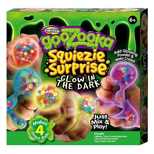 Goozooka Squiezie Glow in the Dark Gush Ball Kit Arts & Crafts Creative Kids   