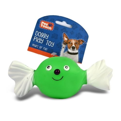 Squeaky Candy Dog Toy Assorted Colours Dog Toys Pet Touch Green Apple Candy  