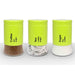 Glass Tea Coffee & Sugar Kitchen Canisters - Set of 3 Kitchen Storage Moretti Lime Green  