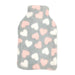 Printed Coral Fleece Hot Water Bottles Assorted Designs Hot Water Bottles Cosy & Snug Grey and Pink Hearts  