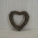 Grey Hanging Heart Willow Wreath Decoration 30cm Home Decoration The Satchville Gift Company   