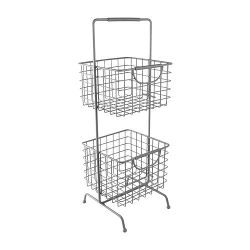 2 Tier Wire Storage Basket - Assorted Colours Storage Baskets Moda Grey  