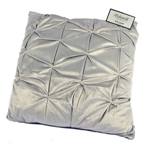 Coloroll Grey Velvet Cushion 50cm x 50cm Cushions Coloroll   