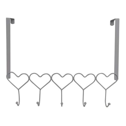 Over Door Heart Shaped Hanger Hooks in Grey Storage Accessories FabFinds   