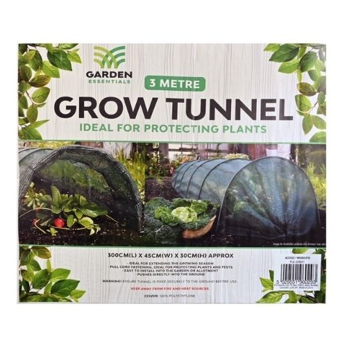 Garden Essentials Grow Tunnel 3 Metre Assorted Colours Lawn & Plant Care Garden Essentials Green  