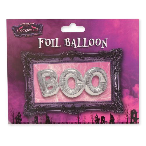 Halloween Foil Balloons Boo Silver Halloween Decorations FabFinds   