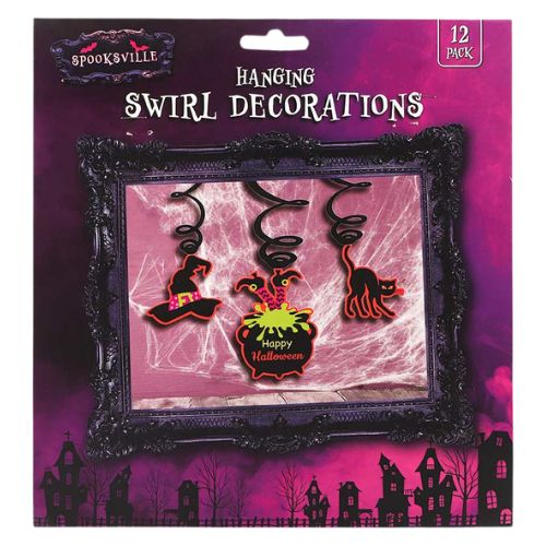 Halloween Witch Hanging Swirl Decorations 12 Pk Halloween Decorations FabFinds   