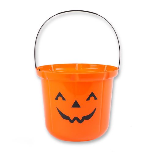 Halloween Happy Pumpkin Bucket Assorted Colours Halloween Accessories FabFinds Orange  