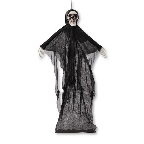 Halloween Hooded Floating Skeleton L36in Halloween Accessories FabFinds Black  