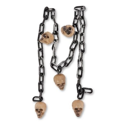 Creepy Halloween Skull Chain Decoration 4ft Halloween Decorations FabFinds   