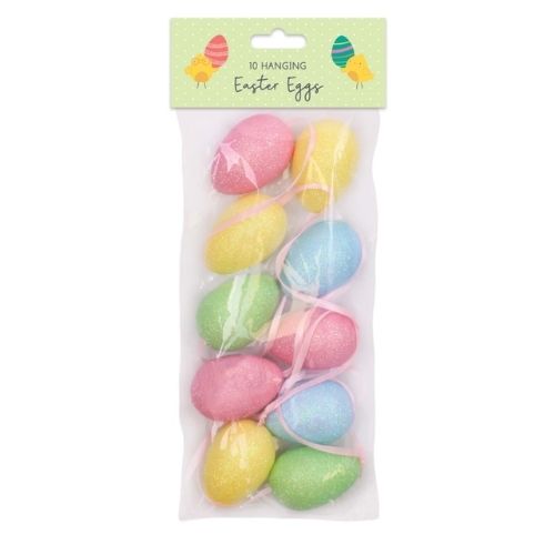 Hanging Foam Easter Egg Decorations 10 Pack Easter Gifts & Decorations tallon   