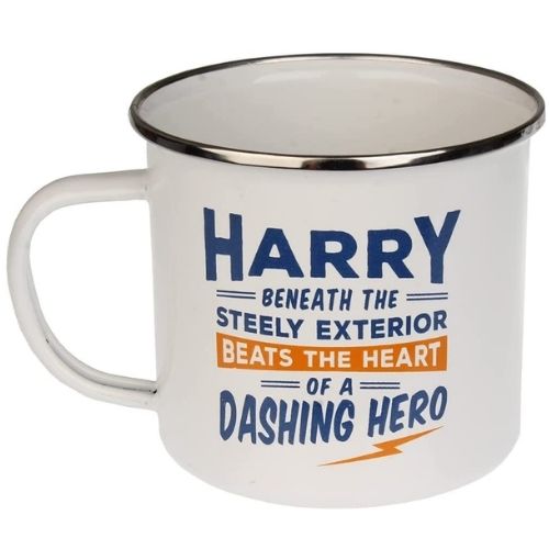 Enamel Personalised Coffee Mug Harry Mugs FabFinds   