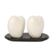 White Heart Salt & Peppers Set With Slate Kitchen Accessories FabFinds   
