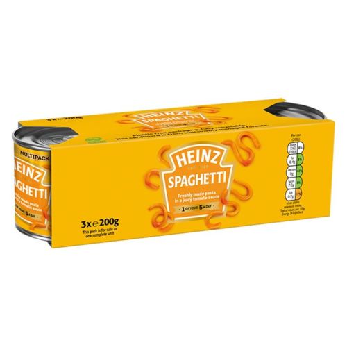 Heinz Spaghetti In Tomato Sauce Triple Pack 3 x 200g Tins & Cans Heinz   