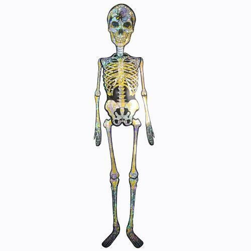 Holographic Hanging Halloween Skeleton Decoration L160cm Halloween Decorations FabFinds   