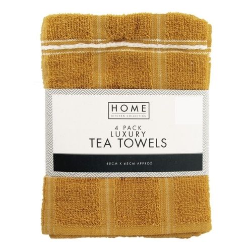 Home Kitchen Collection Luxury Tea Towels Ochre 4 Pk Tea Towels Home Collection   