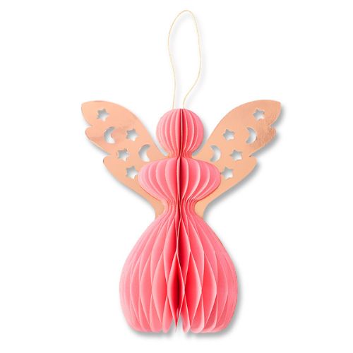 Honeycomb Angel Hanging Christmas Decoration Christmas Decoration FabFinds Pink  