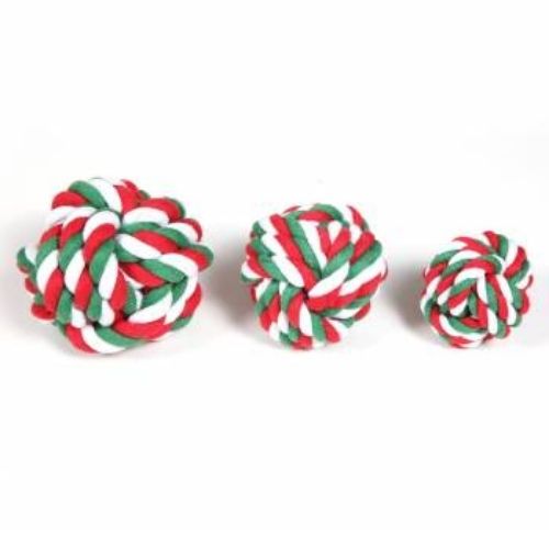 Hounds Red & Green Cotton Rope Woven Ball Dog Toy Dog Toys Hounds   