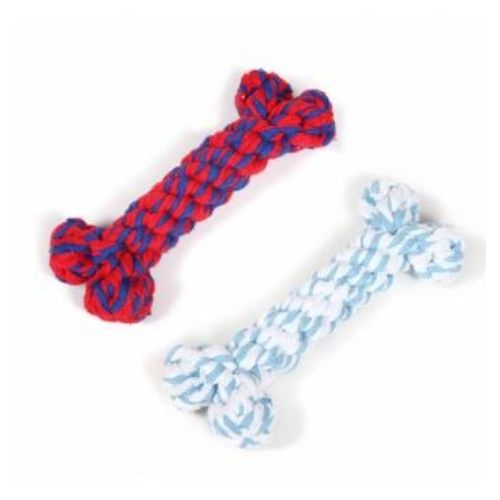 Hounds Multi Coloured Cotton Woven Rope Bone Dog Toy