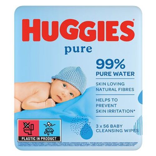 Huggies Pure Cleansing Wipes 3 x 56 Pack baby Huggies   