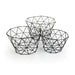 Industrial Black Metal Wire Baskets Set of 3 Storage Baskets FabFinds   