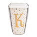 Initial White & Gold Travel Mug K Gold 15cm Mugs Candlelight   