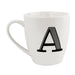 Black and White Initial Hugga Mug Assorted Letters 11cm Mugs FabFinds A  
