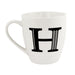Black and White Initial Hugga Mug Assorted Letters 11cm Mugs FabFinds H  