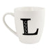 Black and White Initial Hugga Mug Assorted Letters 11cm Mugs FabFinds L  