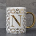 Initial N Mug Straight Sided Mugs Candlelight   