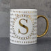Initial S Mug With Gold Pattern Mugs Candlelight   