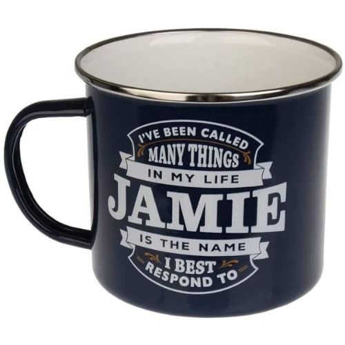 Enamel Personalised Coffee Mug Jamie Mugs FabFinds   